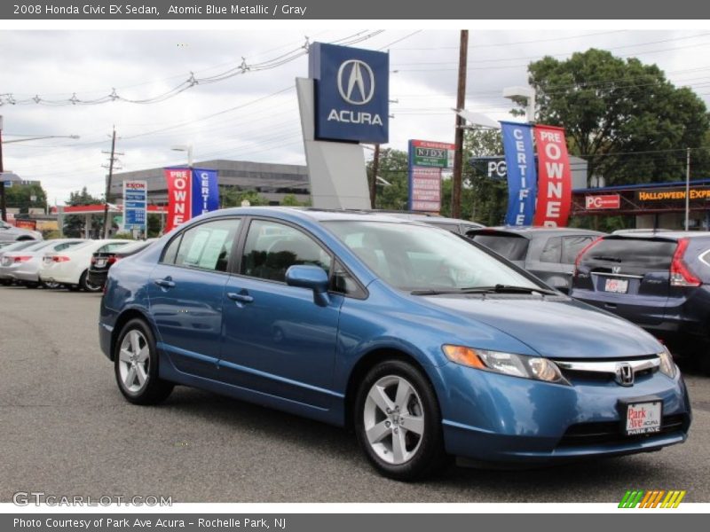 Atomic Blue Metallic / Gray 2008 Honda Civic EX Sedan