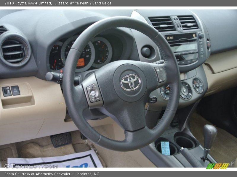Blizzard White Pearl / Sand Beige 2010 Toyota RAV4 Limited