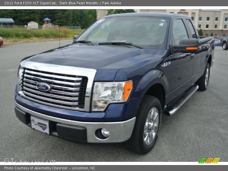 Dark Blue Pearl Metallic / Pale Adobe 2012 Ford F150 XLT SuperCab