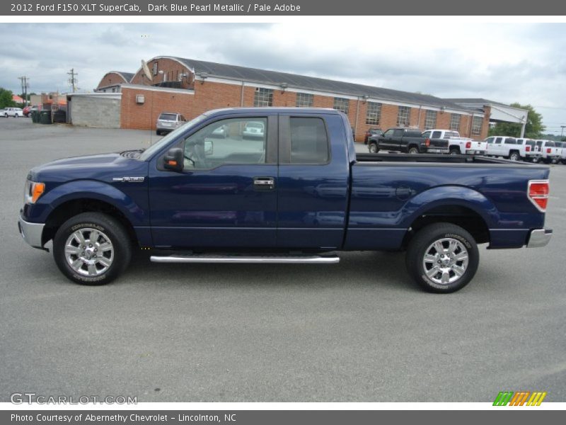 Dark Blue Pearl Metallic / Pale Adobe 2012 Ford F150 XLT SuperCab