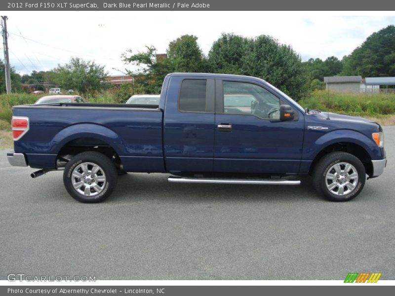 Dark Blue Pearl Metallic / Pale Adobe 2012 Ford F150 XLT SuperCab