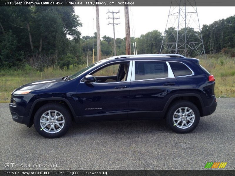True Blue Pearl / Black/Light Frost Beige 2015 Jeep Cherokee Latitude 4x4