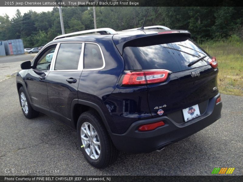 True Blue Pearl / Black/Light Frost Beige 2015 Jeep Cherokee Latitude 4x4