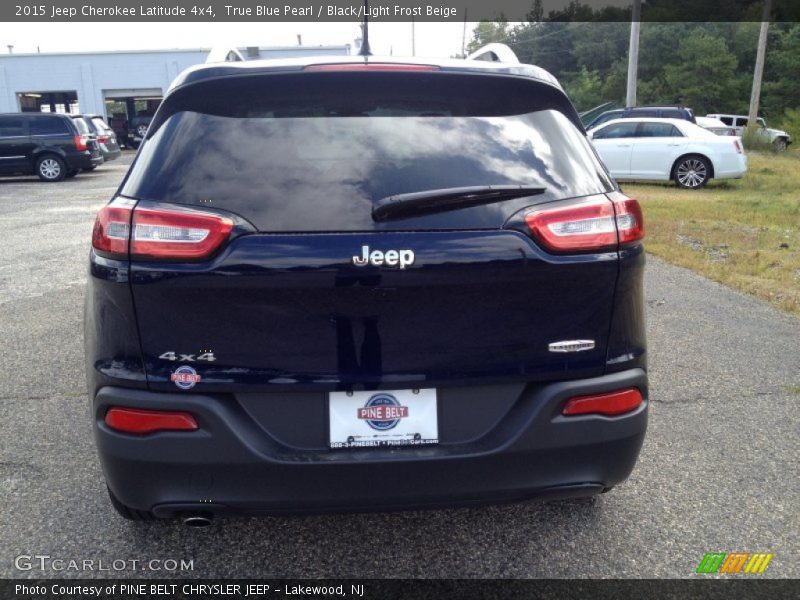 True Blue Pearl / Black/Light Frost Beige 2015 Jeep Cherokee Latitude 4x4