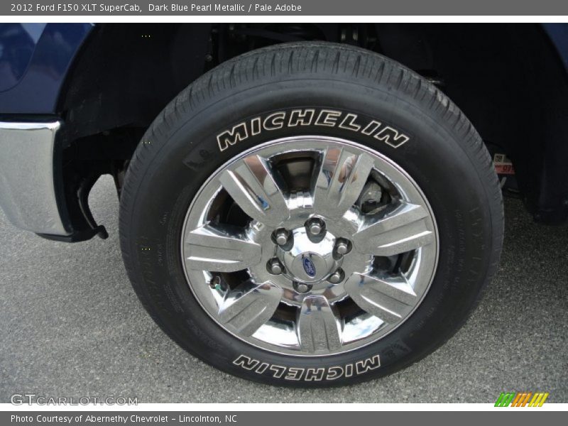 Dark Blue Pearl Metallic / Pale Adobe 2012 Ford F150 XLT SuperCab