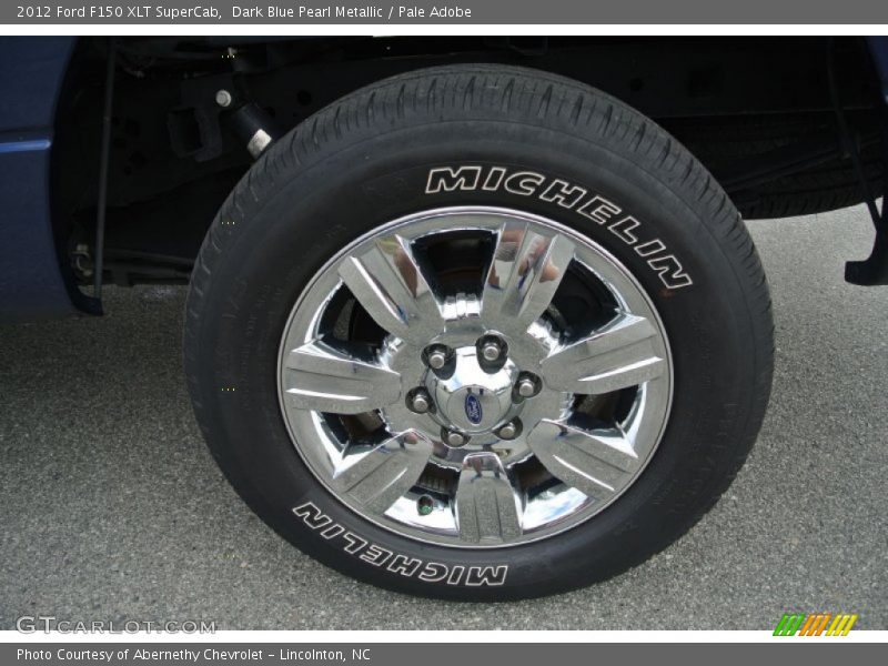 Dark Blue Pearl Metallic / Pale Adobe 2012 Ford F150 XLT SuperCab