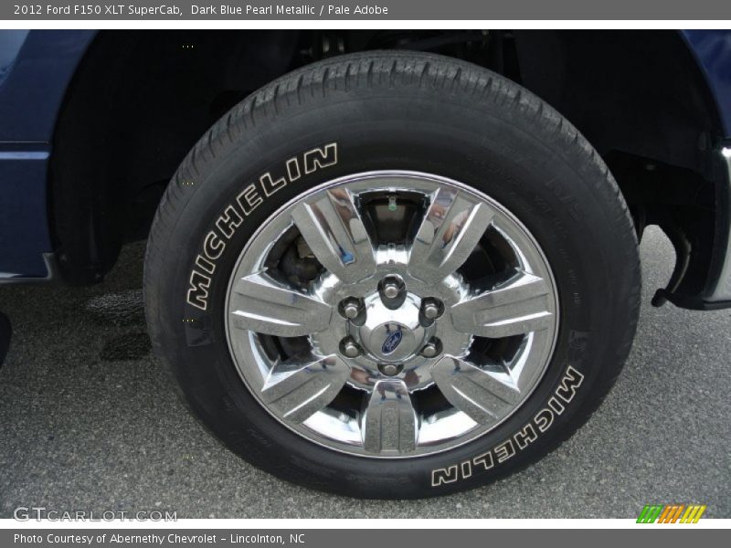Dark Blue Pearl Metallic / Pale Adobe 2012 Ford F150 XLT SuperCab