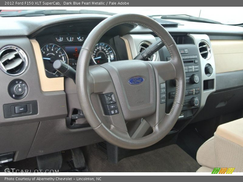 Dark Blue Pearl Metallic / Pale Adobe 2012 Ford F150 XLT SuperCab