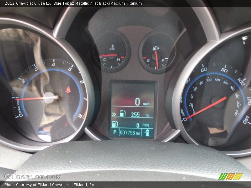 Blue Topaz Metallic / Jet Black/Medium Titanium 2012 Chevrolet Cruze LS
