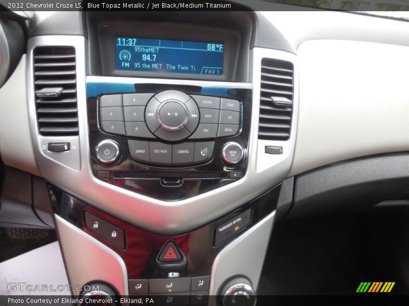 Blue Topaz Metallic / Jet Black/Medium Titanium 2012 Chevrolet Cruze LS