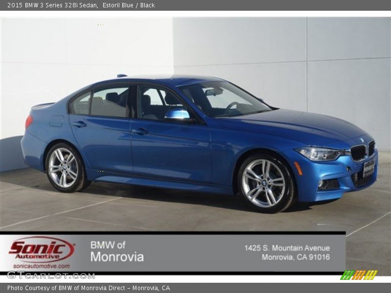 Estoril Blue / Black 2015 BMW 3 Series 328i Sedan