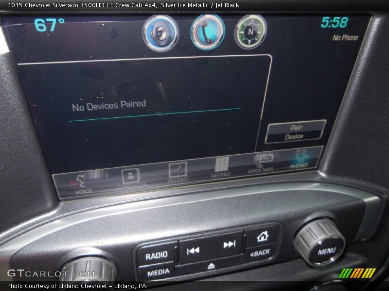 Silver Ice Metallic / Jet Black 2015 Chevrolet Silverado 3500HD LT Crew Cab 4x4