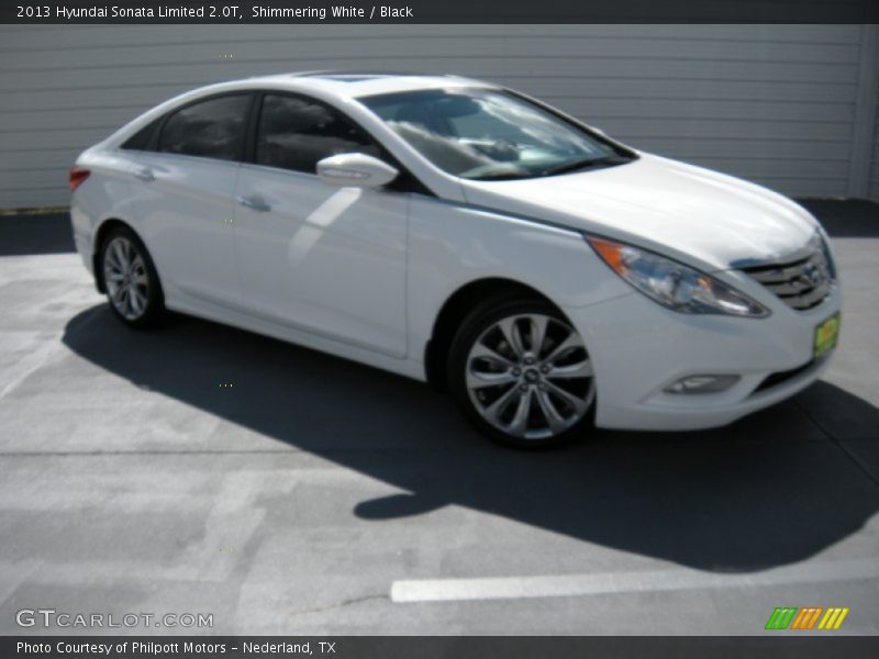 Shimmering White / Black 2013 Hyundai Sonata Limited 2.0T