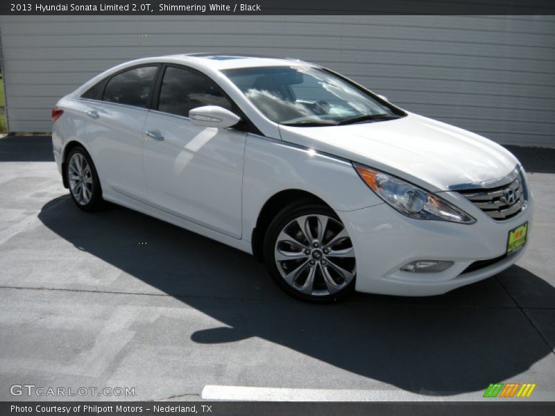 Shimmering White / Black 2013 Hyundai Sonata Limited 2.0T