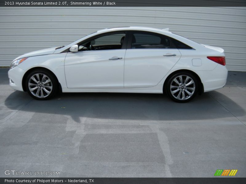 Shimmering White / Black 2013 Hyundai Sonata Limited 2.0T