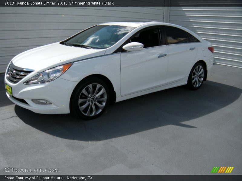 Shimmering White / Black 2013 Hyundai Sonata Limited 2.0T