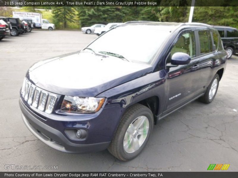 True Blue Pearl / Dark Slate Gray/Light Pebble Beige 2015 Jeep Compass Latitude 4x4