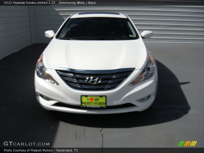 Shimmering White / Black 2013 Hyundai Sonata Limited 2.0T