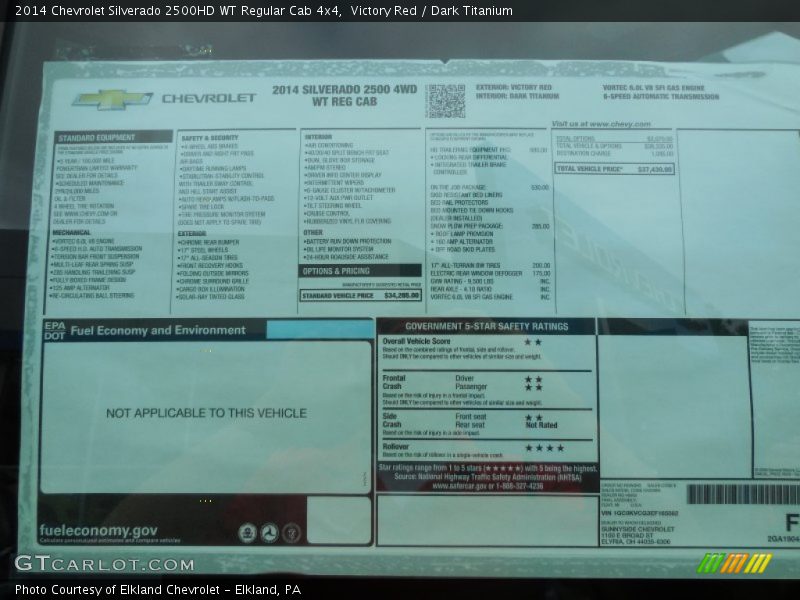 Victory Red / Dark Titanium 2014 Chevrolet Silverado 2500HD WT Regular Cab 4x4
