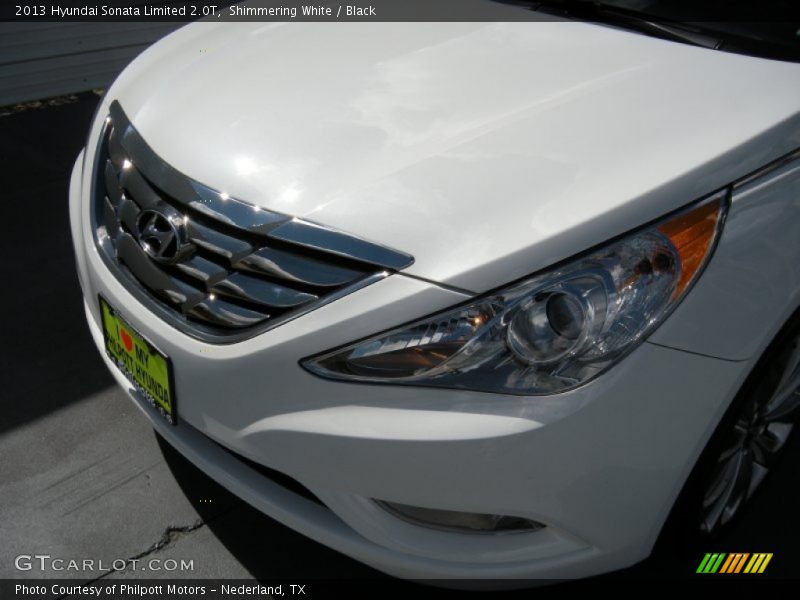 Shimmering White / Black 2013 Hyundai Sonata Limited 2.0T