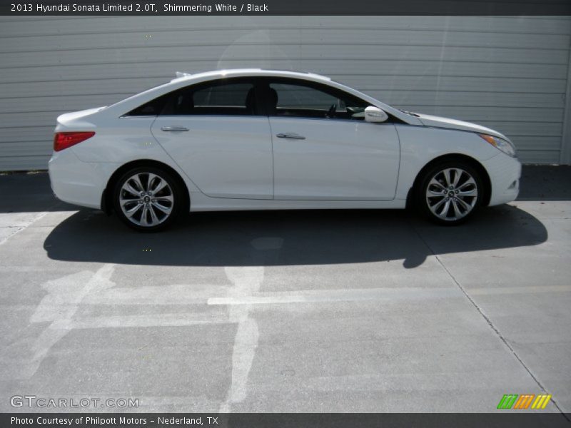 Shimmering White / Black 2013 Hyundai Sonata Limited 2.0T