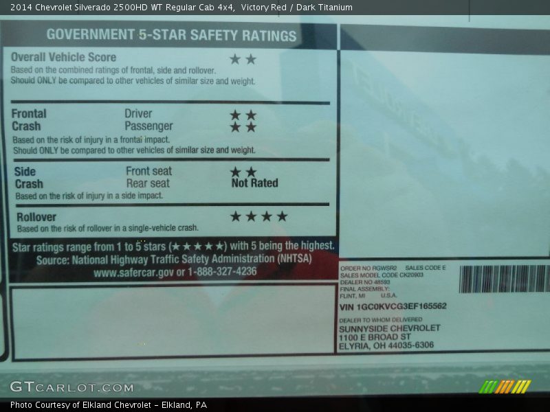 Victory Red / Dark Titanium 2014 Chevrolet Silverado 2500HD WT Regular Cab 4x4