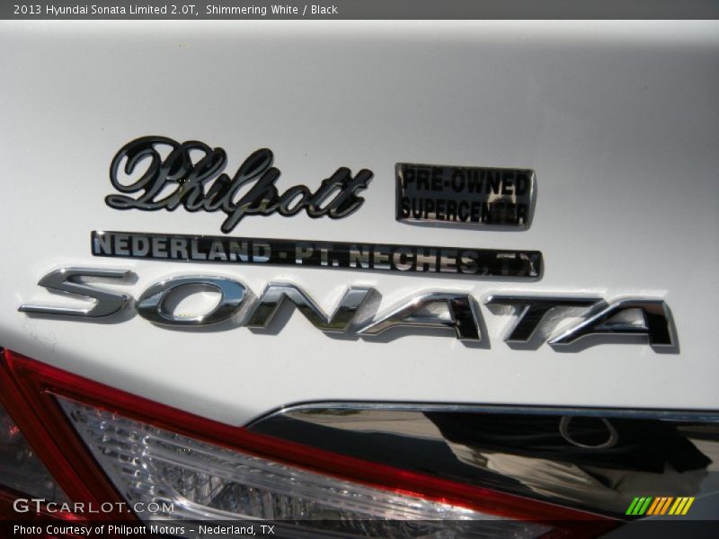 Shimmering White / Black 2013 Hyundai Sonata Limited 2.0T