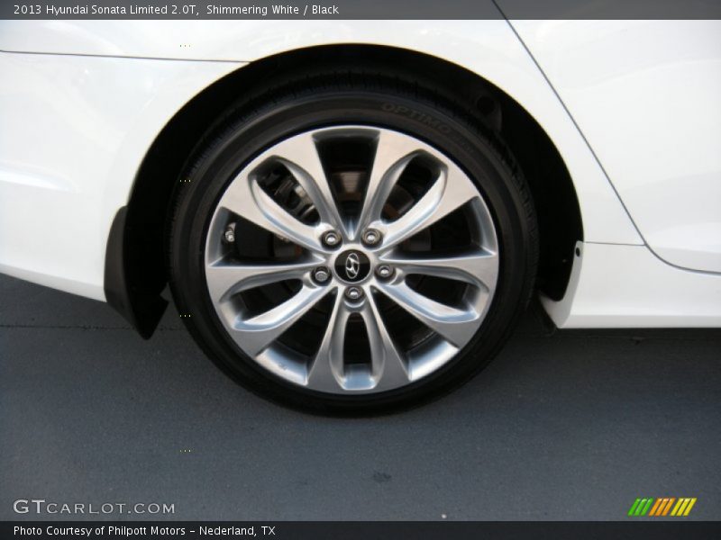 Shimmering White / Black 2013 Hyundai Sonata Limited 2.0T
