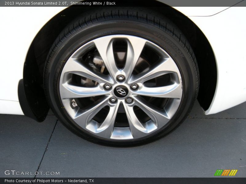 Shimmering White / Black 2013 Hyundai Sonata Limited 2.0T