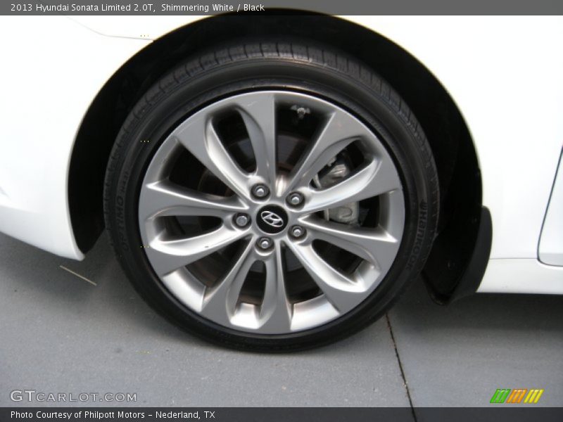 Shimmering White / Black 2013 Hyundai Sonata Limited 2.0T