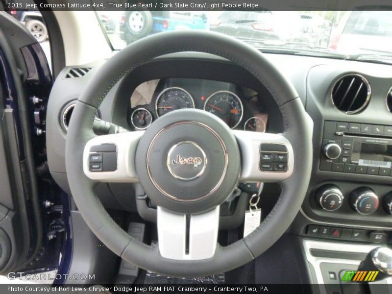 True Blue Pearl / Dark Slate Gray/Light Pebble Beige 2015 Jeep Compass Latitude 4x4
