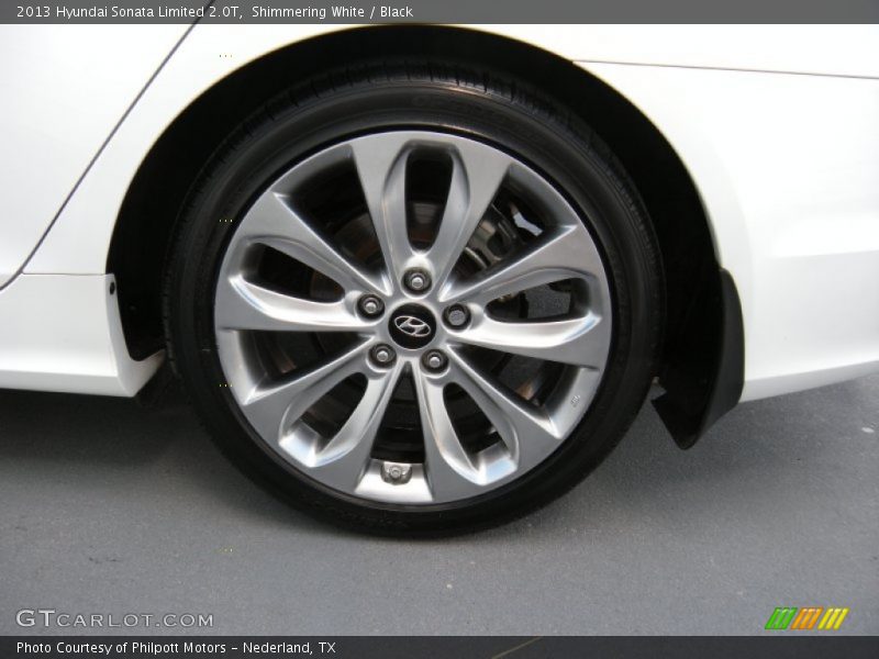 Shimmering White / Black 2013 Hyundai Sonata Limited 2.0T