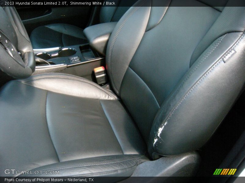 Shimmering White / Black 2013 Hyundai Sonata Limited 2.0T
