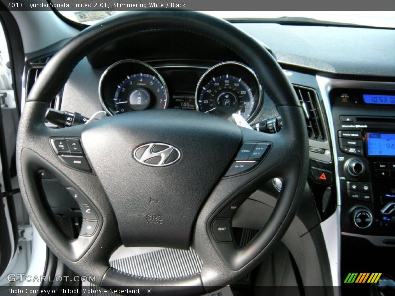 Shimmering White / Black 2013 Hyundai Sonata Limited 2.0T
