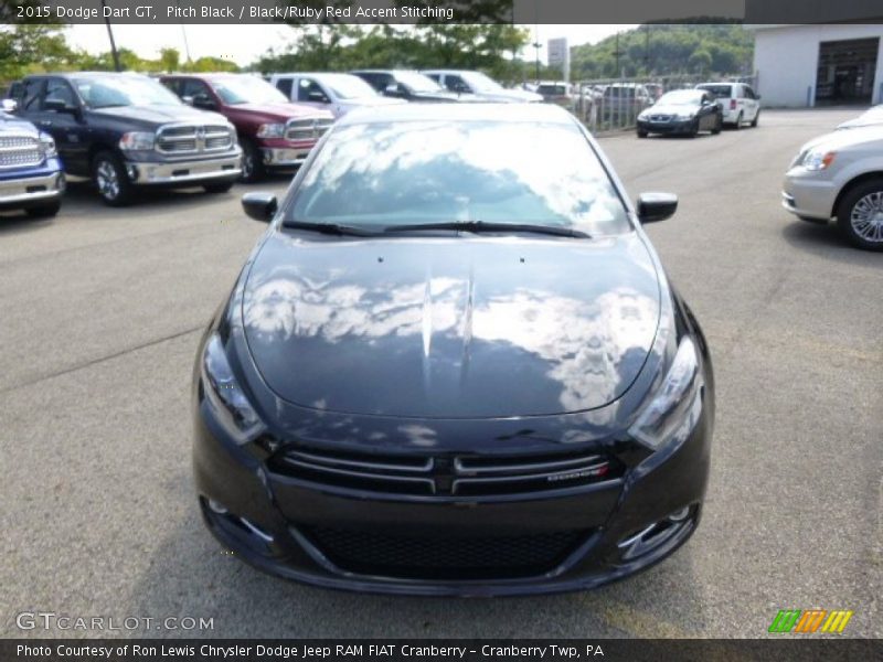 Pitch Black / Black/Ruby Red Accent Stitching 2015 Dodge Dart GT