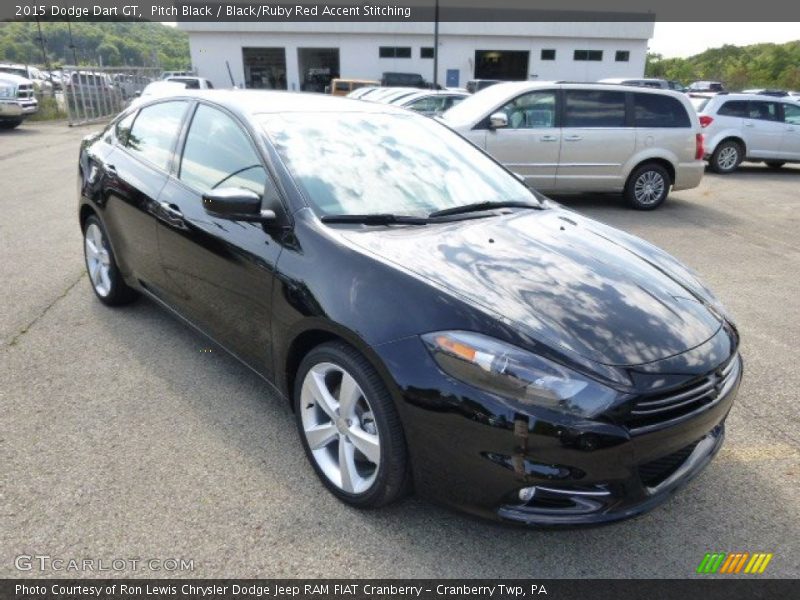 Pitch Black / Black/Ruby Red Accent Stitching 2015 Dodge Dart GT