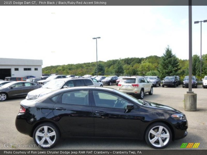 Pitch Black / Black/Ruby Red Accent Stitching 2015 Dodge Dart GT