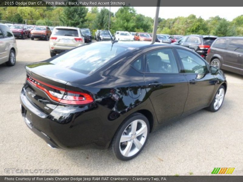 Pitch Black / Black/Ruby Red Accent Stitching 2015 Dodge Dart GT
