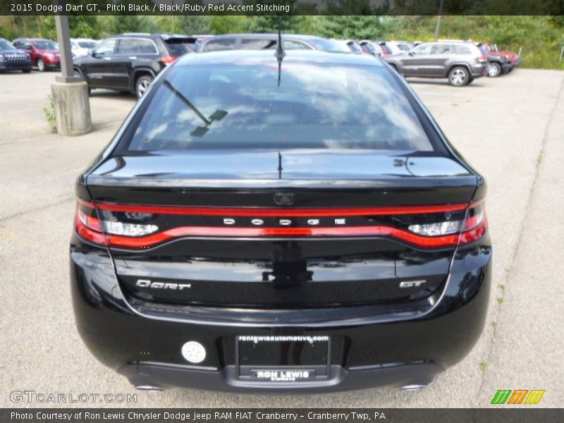Pitch Black / Black/Ruby Red Accent Stitching 2015 Dodge Dart GT