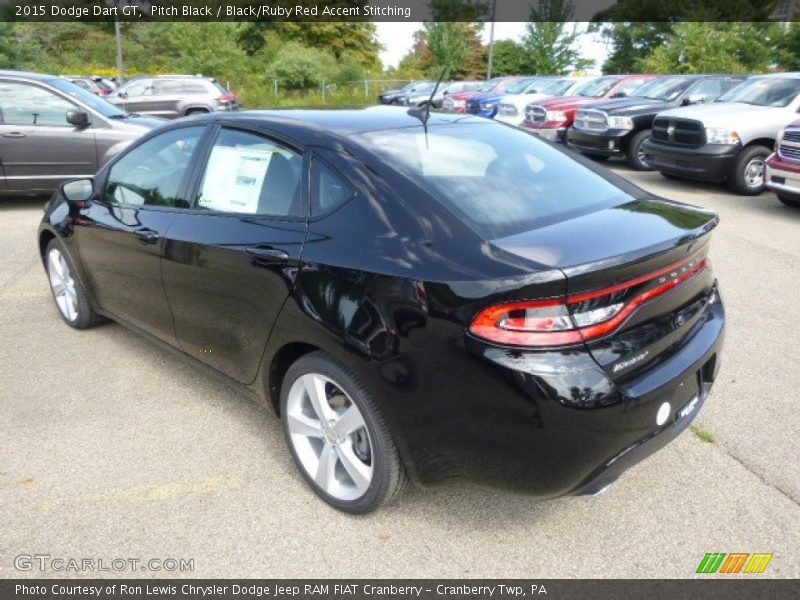 Pitch Black / Black/Ruby Red Accent Stitching 2015 Dodge Dart GT