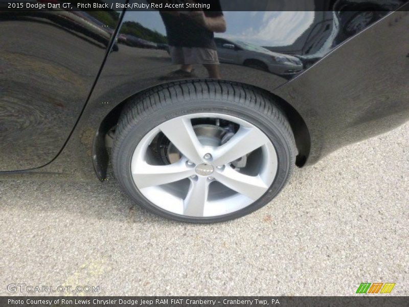 Pitch Black / Black/Ruby Red Accent Stitching 2015 Dodge Dart GT