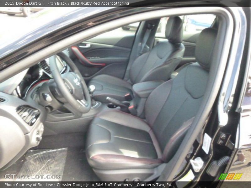 Pitch Black / Black/Ruby Red Accent Stitching 2015 Dodge Dart GT