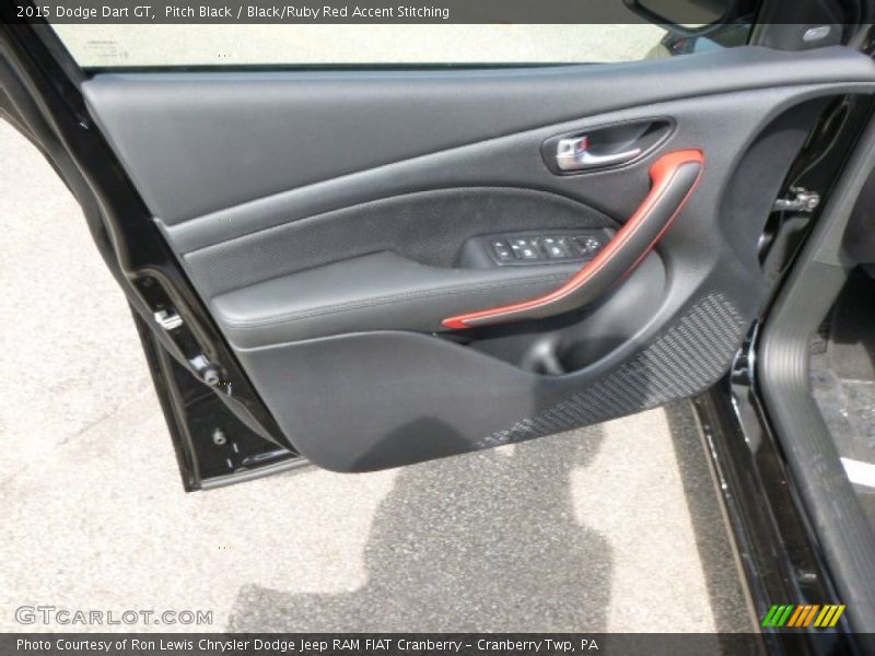Pitch Black / Black/Ruby Red Accent Stitching 2015 Dodge Dart GT