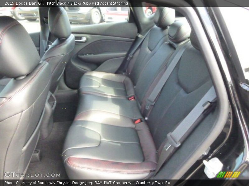 Pitch Black / Black/Ruby Red Accent Stitching 2015 Dodge Dart GT