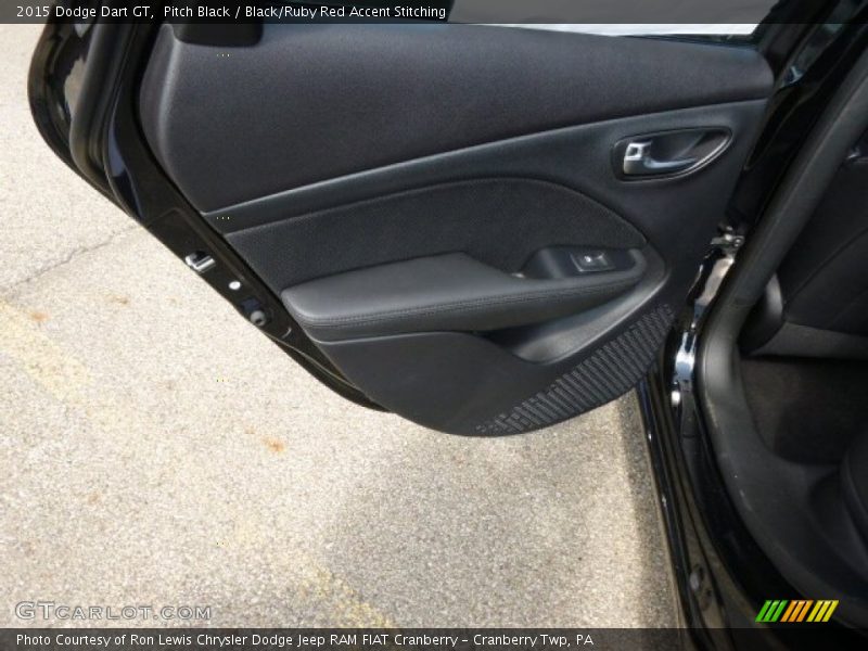 Pitch Black / Black/Ruby Red Accent Stitching 2015 Dodge Dart GT