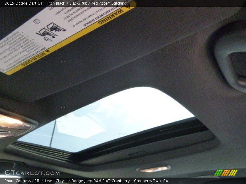 Pitch Black / Black/Ruby Red Accent Stitching 2015 Dodge Dart GT