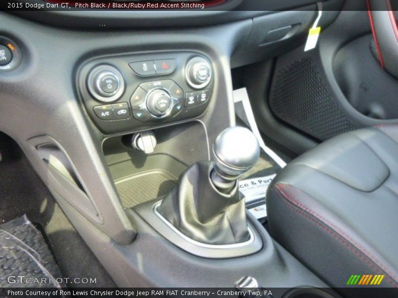 Pitch Black / Black/Ruby Red Accent Stitching 2015 Dodge Dart GT