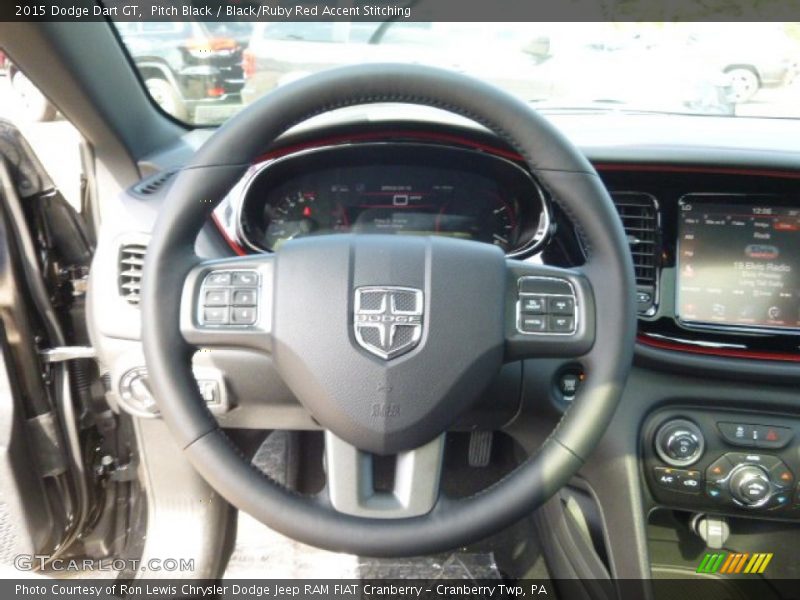 Pitch Black / Black/Ruby Red Accent Stitching 2015 Dodge Dart GT