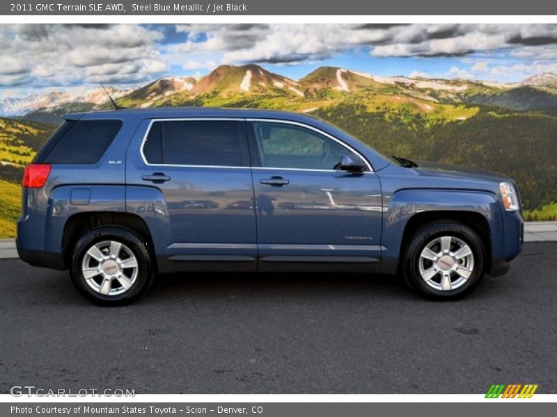 Steel Blue Metallic / Jet Black 2011 GMC Terrain SLE AWD