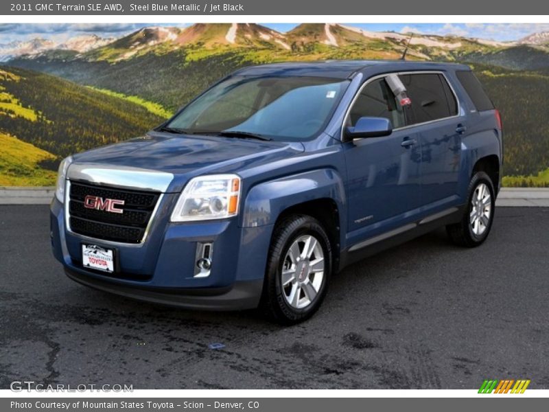 Steel Blue Metallic / Jet Black 2011 GMC Terrain SLE AWD